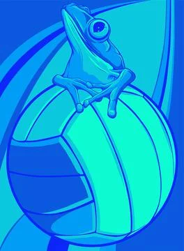 Vector illustration of sitting frog. digital draw Stock Illustration