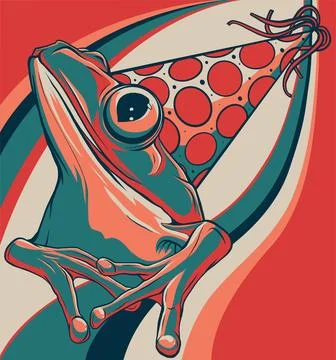 Vector illustration of sitting frog. digital draw Illustrazione stock
