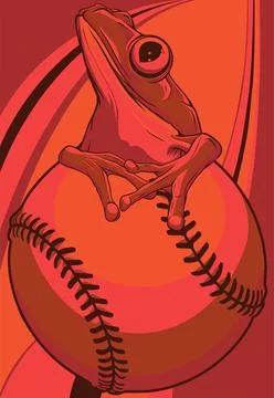 Vector illustration of sitting frog. digital draw Stock Illustration