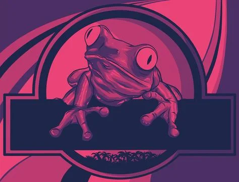 Vector illustration of sitting frog. digital draw Illustrazione stock