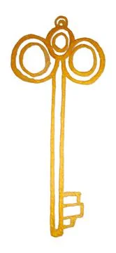 A vector illustration of a skeleton key to open any door. Skeleton Key Icon Stock Illustration