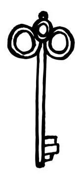 A vector illustration of a skeleton key to open any door. Skeleton Key Icon Stock Illustration