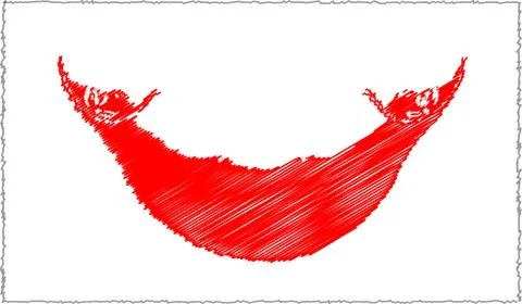 Vector Illustration of Sketch Style Easter Island - Rapa Nui Flag Stock Illustration