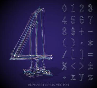 Vector illustration of a sketched Numbers And Mathematical Symbols. Hand drawn Stock Illustration