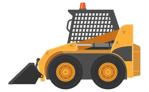 Vector illustration of skid loader or compact excavator Stock Illustration