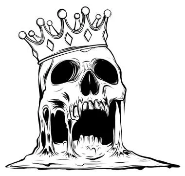Vector illustration with skull in crown isolated on white background Stock Illustration