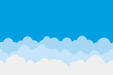 Vector illustration of sky with clouds seamless pattern. Stockillustratie