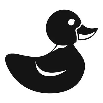 Vector illustration of a sleek black duck silhouette on a white background Stock Illustration