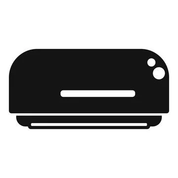 Vector illustration of a sleek, black toaster icon, isolated on white background Stock Illustration