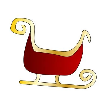 Vector illustration of sleigh in flat style Stock Illustration