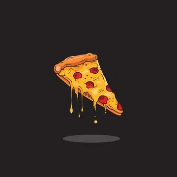 Vector illustration of slice yummy pizza poster banner foe fast food restaurant Stock Illustration