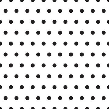 Vector illustration of small black polka dots on white background. Stock Illustration
