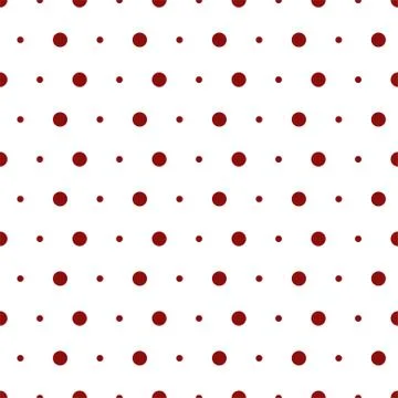 Vector illustration of small black red polka dots on white background. Stock Illustration