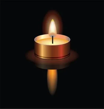 Vector illustration of a small burning candle Stock Illustration