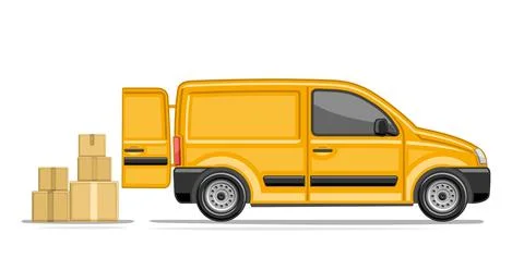Vector illustration of Small Delivery Van Stock Illustration