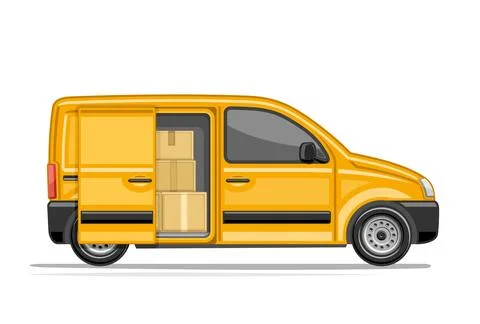Vector illustration of Small Delivery Van Stock Illustration