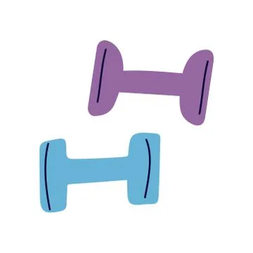 Vector illustration of small dumbbells isolated on white. Stock Illustration