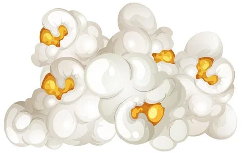 Vector Illustration of a Small Pile of Fluffy Popped Popcorn Stock-Illustration