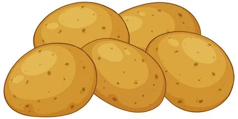Vector Illustration of a Small Pile of Fresh Whole Potatoes Stock Illustration