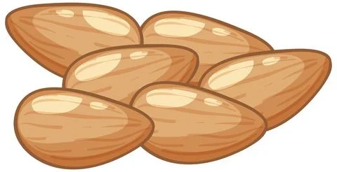Vector Illustration of a Small Pile of Raw Brown Almonds Stock Illustration