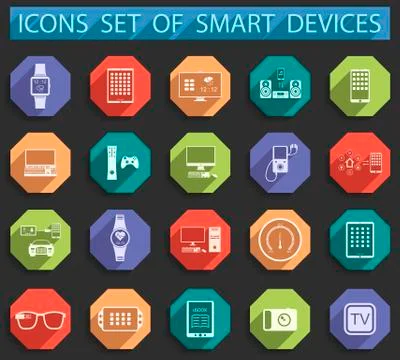 Vector Illustration Smart Devices  in Style Flat. Free Stock Illustration
