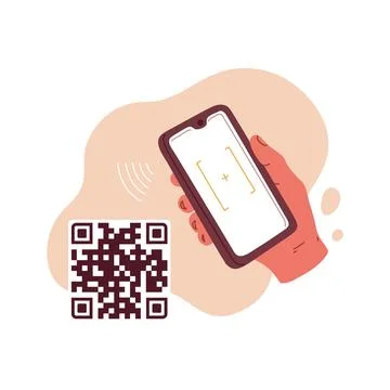 Vector illustration smartphone with an application for an QR code for clicking イラスト素材