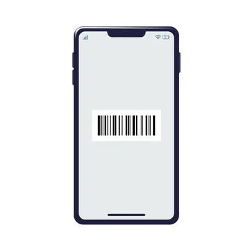 Vector illustration of a smartphone displaying barcode payment Stock Illustration