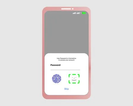 Vector illustration of smartphone login screen Stock Illustration