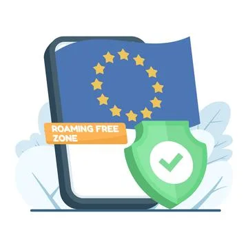 Vector illustration of smartphone with shield check mark Stock Illustration