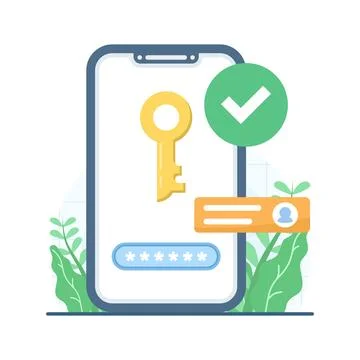 Vector illustration of smartphone showing lock and message, data protection. Illustrazione stock