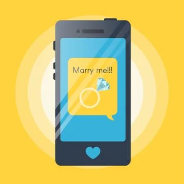 Vector illustration of smartphone with the text message inside. Speech bubble Stock Illustration