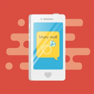 Vector illustration of smartphone with the text message inside. Speech bubble Stock Illustration