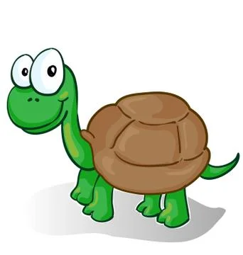 Vector illustration of a smiling cartoon turtle Stock-Illustration