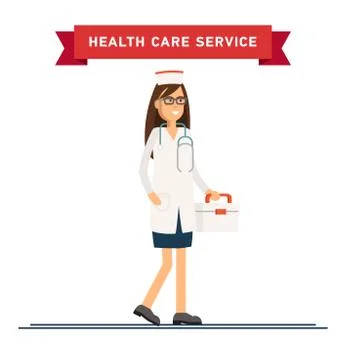 Vector illustration of smiling nurse Stock Illustration