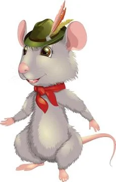 Vector illustration smiling rat with a hat Stock Illustration