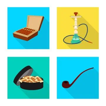 Vector illustration of smoke and statistics icon. Collection of smoke and stop Stock Illustration