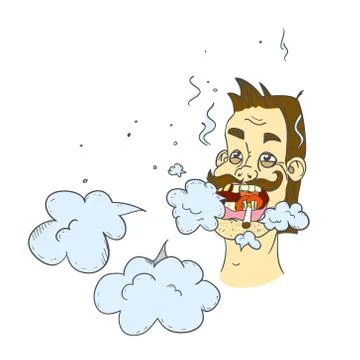 Vector illustration of smoking man Stock Illustration