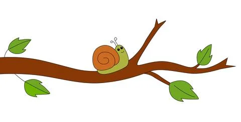 Vector illustration of snail on a branch Stock Illustration