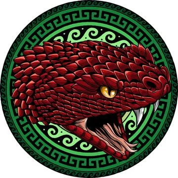 Vector illustration of snake head with mandala. Stock Illustration