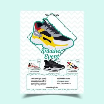 Vector Illustration of Sneaker Event Flyer Template Stock Illustration