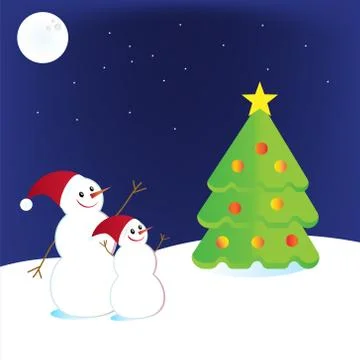Vector illustration of a snowman Stock Illustration