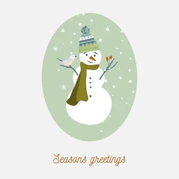 Vector illustration of snowman Stock Illustration