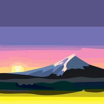 Vector illustration of a snowy mountain Stock Illustration