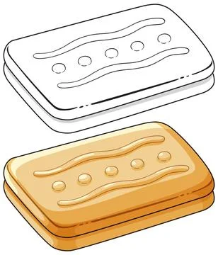 Vector Illustration of Soap Bar with Decorative Patterns Stock Illustration