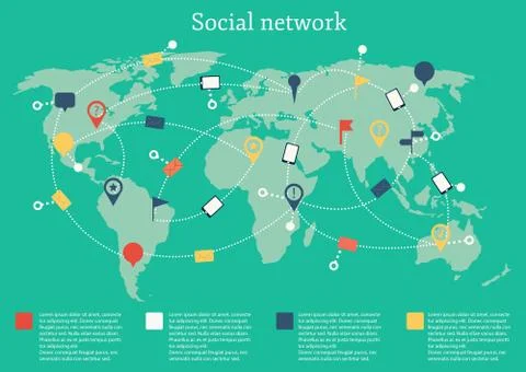 Vector illustration on social network theme Stock Illustration