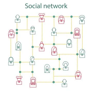 Vector illustration on social network theme Stock Illustration