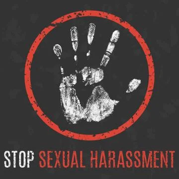 Vector illustration. Social problems of humanity. Stop sexual harassment. Stock Illustration