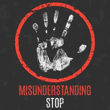 Vector illustration. Social problems of humanity. Stop misunderstanding. Illustration