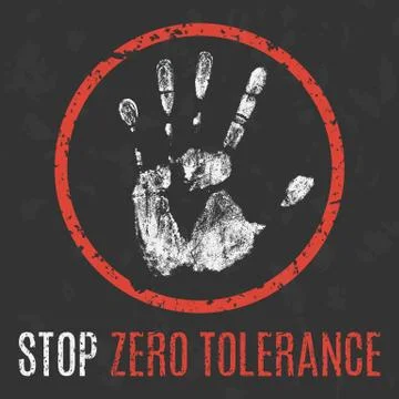 Vector illustration. Social problems of humanity. Stop zero tolerance. Illustration