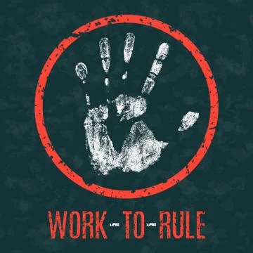Vector illustration. Social problems of humanity. Stop work-to-rule Ilustração Stock